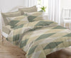 Huesland by Ahmedabad Cotton 144 TC Cotton King Size Bedsheet with 2 Pillow Covers - Beige & Green