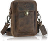 Leather Unisex Sling Cross-BodyBag Messenger Bag | Brown