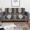 Kuber Industries Set of 4 Durable 2 Seater Sofa Covers for Living Room Stone Mayur Dark Grey & Brown