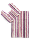 Sashaa World Striped Anti Skid Bathmat & Contour Set Colour Pink And White Striped