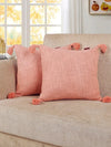 Homadorn Luxury Cotton Handmade Decorative Boho Throw Pillow Covers Peach