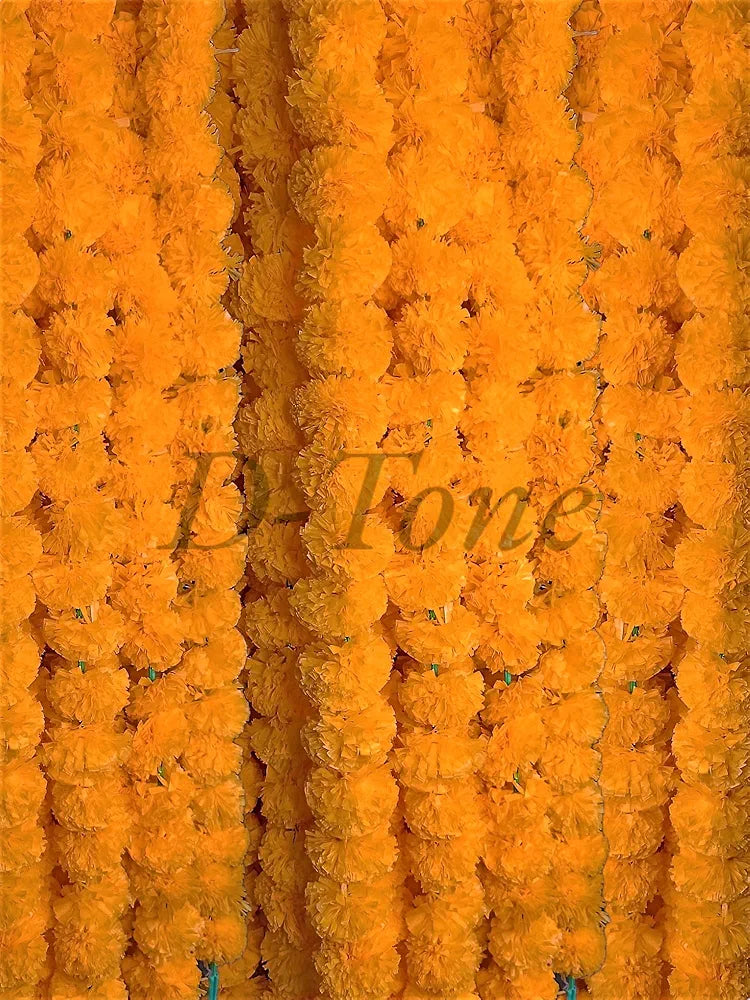 Artificial Marigold Garland Mala Flower Genda Phool Long For Decoratio ...