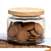 Anko 1.5L Clear Glass Jar | Airtight | Rubberwood Lid | Set of 1 | Kitchen Storage