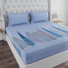 Huesland by Ahmedabad Cotton 144 TC Cotton King Size Bedsheet with 2 Pillow Covers - Sky Blue
