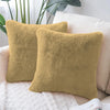 Luxe Home Cushion Cover Duble Side Rabbit Fur Plain Design Covers Set of 2 for Sofa Colour Anti Gold