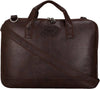 Leather Laptop Bag 15.6 inch Side Shoulder Briefcase Satchel Messenger Business Bags for Men & Women | Brown Colour