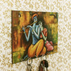 Ecraftindia Radhe Krishna Theme Wooden Key Holder With 6 Hooks