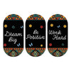 Artvibes Dream Big Positive Quotes Printed Wooden Wall Hanger for Home | Modern Decoration Items | Artworks | Set of 3