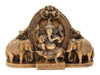 Chhariya Crafts Metal Wall Hanging Ganesha Idol with Elephant Pair Decorative Showpiece