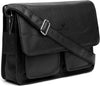 Urban Edge Leather Laptop Messenger Black Men's Bag | Black Colour