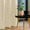 Urban Space Blackout Curtains for Living Room, Gold Foil Printed Luxurious Blackout Decorative Door Curtain Eyelet with Tieback, 1 Piece Crackle Beige