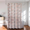 Kuber Industries Shower Curtain Bathroom Shower Curtain 8 Rings Curtain Multi Dot Orange