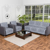 Kuber Industries Set of 10 Net Anti-Skid Sofa Cover 5-Seater Self Net Hawaii Grey