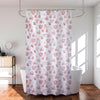 Kuber Industries Shower Curtain Bathroom Shower Curtain 8 Rings Curtain Brown Gulab Blury Transparent