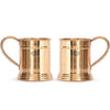 Indian Art Villa Pure Copper Tankard Shaped Mirror Line Design Moscow Mule Beer Mug Cup Volume | 600 ml (pack of 2)