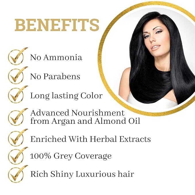 Kokila Hair Color Shampoo for Men & Women Natural Black - 400 ml
