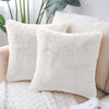 Luxe Home Cushion Cover Duble Side Rabbit Fur Plain Design Covers Set of 2 Colour White