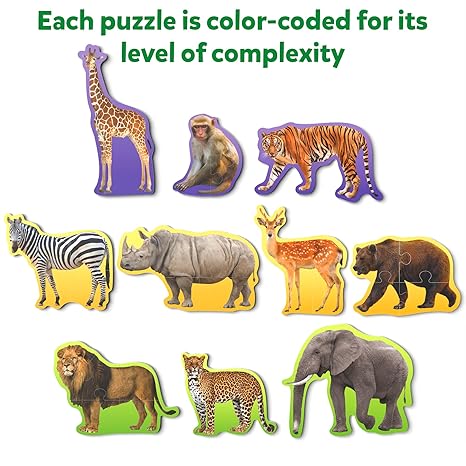 Skillmatics Step by Step Puzzle 40 Piece Wild Animal Jigsaw & Toddler Puzzles Educational Montessori Toy