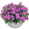 Artificial Impatiens Bouquet Flowers Silk Faux Flowers 8PCS Purple-8