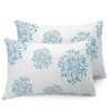 Huesland by Ahmedabad Cotton 144 TC Cotton Pillow Covers Set of 2 | White (Blue Print)