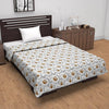 Divine Casa Floret 100% Cotton Single Dohar 120 GSM Soft & Lightweight Throw Blanket Colour Toffee Grey