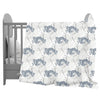 Divine Casa Floret 100% Cotton Single Kids Dohar 120 GSM Soft & Lightweight Throw Blanket Colour Grey Blue