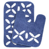 Saral Home Cotton Rectangular Bathmat With Contour Mat Colour Blue