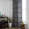 Huesland Cotton Curtains for Windows, 5 Feet Long 1 Bohemian Eyelet Curtain | Geometric Black