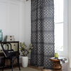 Huesland Cotton Curtains for Door, 7 Feet Long 1 Bohemian Eyelet Curtain | Geometric Black