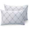 Huesland by Ahmedabad Cotton 186 TC Cotton Pillow Cover Set of 2 | White | Grey Pattern
