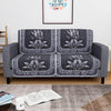 Kuber Industries Set of 4 Net Durable 2 Seater Sofa Covers Leaf Dark Grey & Lilac