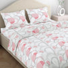 Haus & Kinder Cotton Bed Sheet for King Size Bed (108 X 108 Inches) with 2 Pillow Covers | 186 TC Bedsheet Blush Horizon