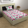 Divine Casa 100% Cotton Bedsheet for Single Bed 144 TC Bedsheet Single Size Bed Cotton with 1 Pillow Cover Colour Rose Pink