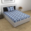 Divine Casa 100% Cotton Bedsheet for Single Bed, 144 TC Bedsheet Single Size Bed Cotton with 1 Pillow Cover Colour Dazzling Blue