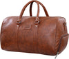 Leather Duffle Bag for Travel with Shoe Pocket for Men and Women | Tan Colour