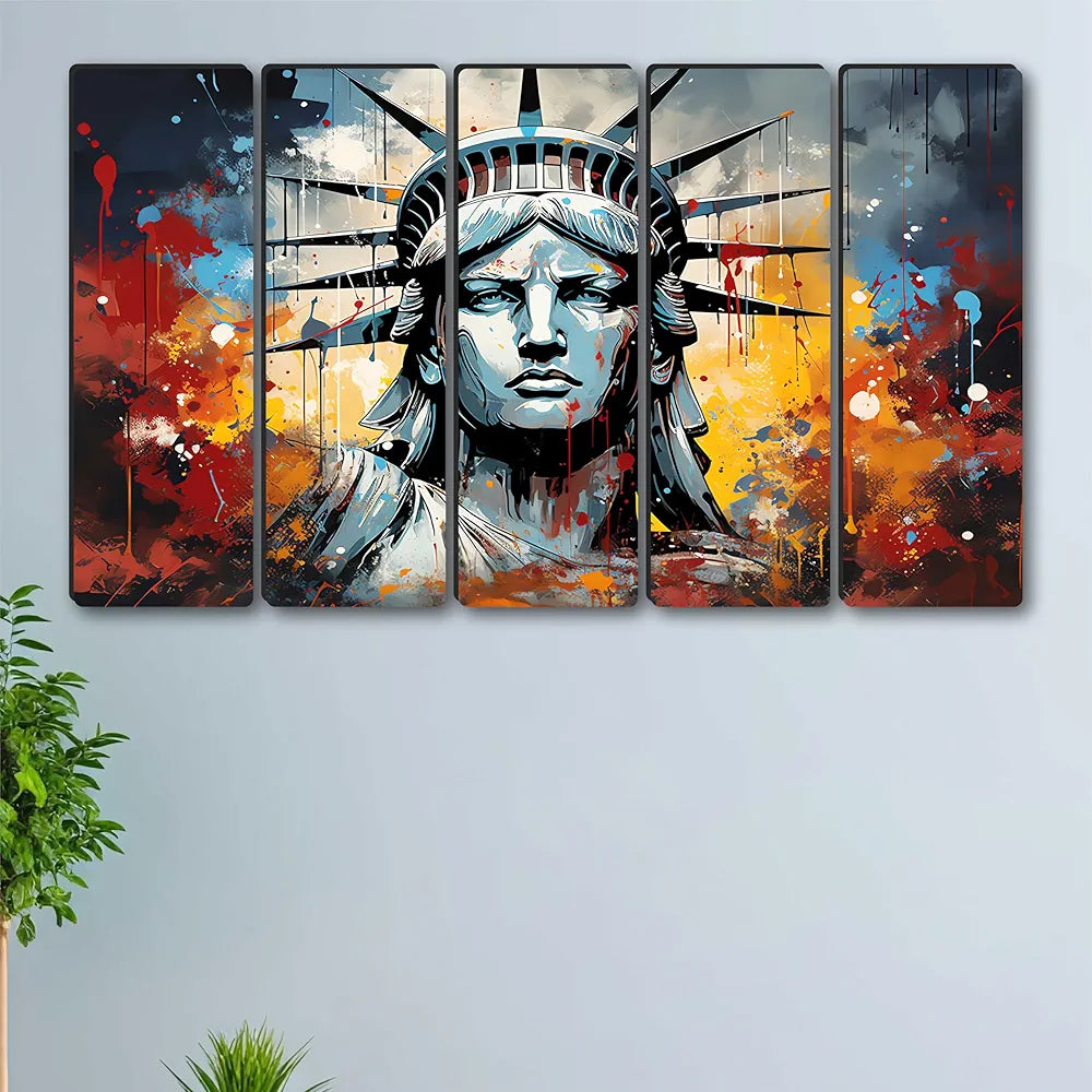 Livin'luxe Multiple Frames Horizontal liberty statue Wall Painting XL3 ...