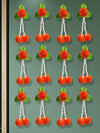 Artificial Flowers and Leaves Decoration Pack of 12 - Orange & Green