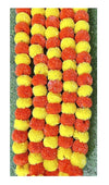 Artificial Marigold Flower Garlands Fluffy Marigold Strings Yellow &Dark Orange 5 Pcs