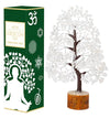 Crocon Clear Quartz Gemstone Money Tree Feng Shui Bonsai Silver Wire
