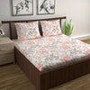 Divine Casa 144 TC 100% Cotton Bedsheet for Double Bed with 2 Pillow Cover Colour Coral Pink