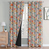 Cloth Fusion Blackout Printed Premium Door Curtains 7 Feet Long Set of 2 White Roses