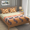 Fresh From Loom Floral Microfiber Cotton Bedsheet 240 TC King Size Soft Bed Cover with 2 Pillow Cover Berry Brown
