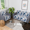 Kuber Industries Set of 6 Velvet 2+1 Seater Sofa Covers Triangular Grey & Blue