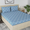 Huesland by Ahmedabad Cotton 186 TC Cotton Bedsheets for King Size Bed with 2 Pillow Covers | Blue