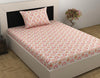 Divine Casa 144 TC 100% Cotton Bedsheet for Single Bed with 1 Pillow Cover Colour Red Orange