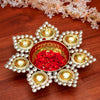 Ekhasa Urli Bowl with Tealight Candle Holder Gold Urli