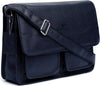 Urban Edge Leather Laptop Messenger Blue Men's Bag | Blue Colour