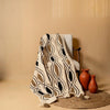 Sashaa World Chic Beige Black Patterned Cotton Throw Colour Beige/Black/Natural