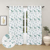 Haus & kinder Cotton Curtains Set of 2 for Bedroom Window Door Curtains | Colour Blooming Roses Aqua