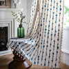 Huesland Cotton Curtains for Windows, 5 Feet Long 1 Bohemian Eyelet Curtain | Blue Vertical Stripes